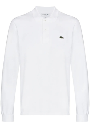 Lacoste logo-patch long-sleeve polo shirt - White