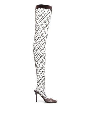 Stella McCartney knee-high fishnet boots - Brown