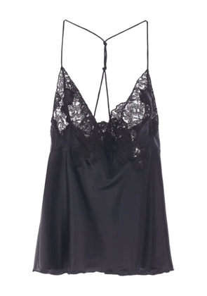 Ermanno Scervino lace-trimmed satin top - Black