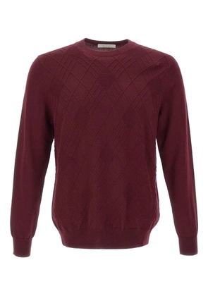 DIKTAT diamond-pattern crew-neck sweater - Red
