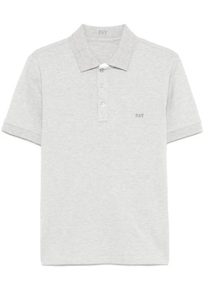 Fay logo-embroidered polo shirt - Grey