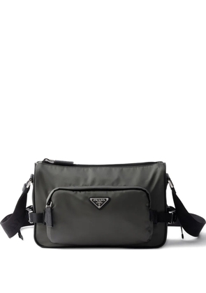Prada medium triangle logo messenger bag - Green