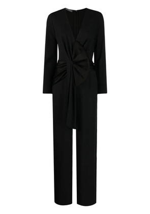 Alberta Ferretti Enver bow-detail satin jumpsuit - Black