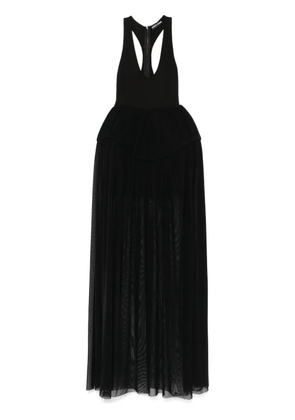 David Koma pleated tulle gown - Black
