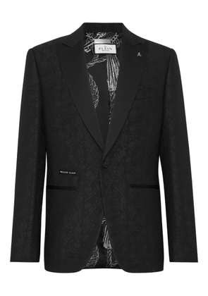 Philipp Plein Skull&Bones jacquard blazer - Black