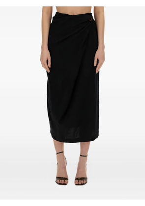Alysi draped knot-detail midi skirt - Black