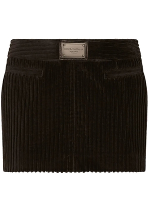 Dolce & Gabbana ribbed velvet mini skirt - Black