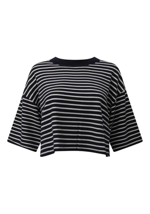 Weekend Max Mara striped-pattern crop T-shirt - Blue