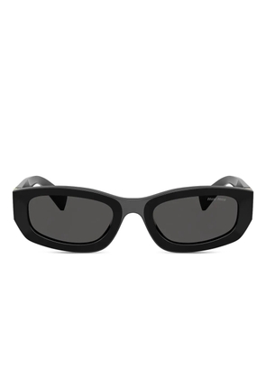 Miu Miu Eyewear logo-plaque rectangle sunglasses - Black