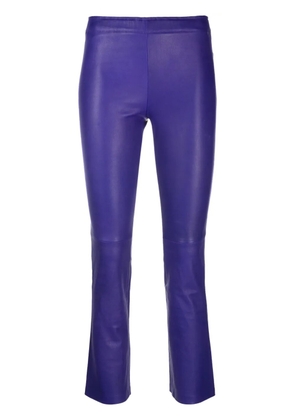 Stouls cropped leather trousers - Purple