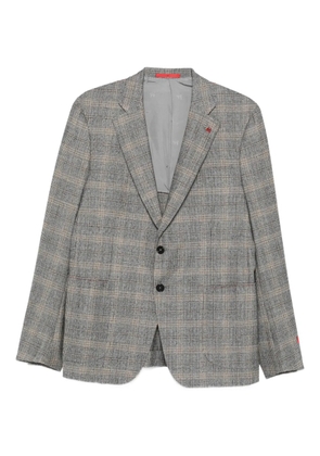 Isaia checked single-breasted suit - Grey