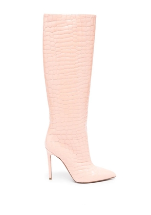 Paris Texas 120mm crocodile-embossed leather boots - Pink