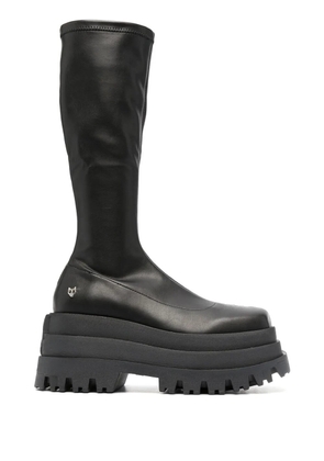 NAKED WOLFE Sin platform knee-high boots - Black