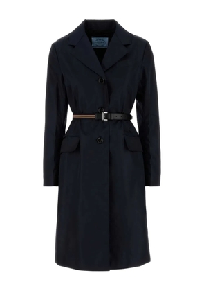 Prada belted panelled coat - Blue