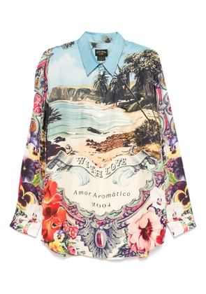 Camilla silk oversized shirt - Neutrals