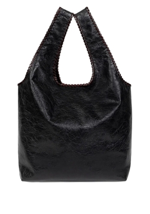 DRIES VAN NOTEN braided-edge leather tote bag - Black