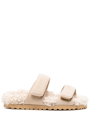 GIABORGHINI Alvine shearling-lining slides - Brown