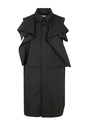 sacai ruffle-detail shirt dress - Black