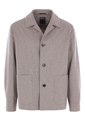 Zegna button-fastening patch-pocket jacket - Neutrals