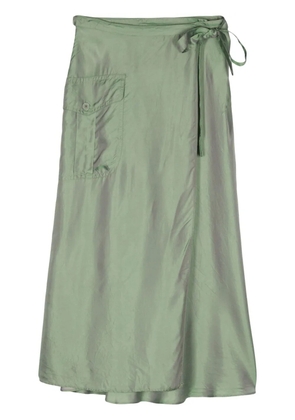 ASPESI metallic wrap midi skirt - Green