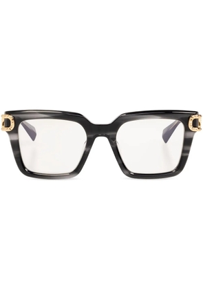 VALENTINO GARAVANI EYEWEAR marbled-effect square-frame glasses - Black
