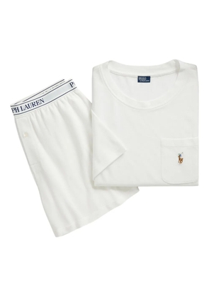 Polo Ralph Lauren logo-waistband cotton pyjama set - White