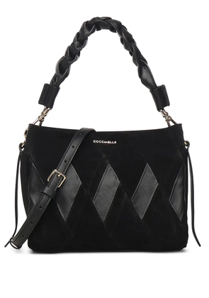 Coccinelle braided handle panelled tote bag - Black