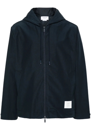 Thom Browne zip-up ripstop hooded jacket - Blue