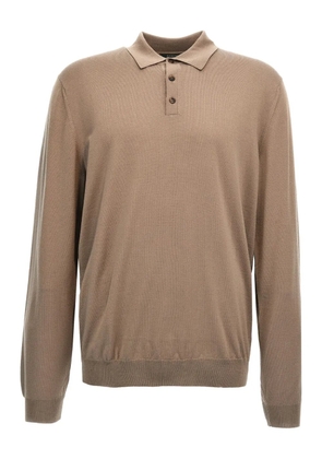 Zanone long-cuffed polo shirt - Brown