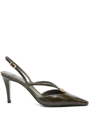 FENDI 85mm FFold slingback pumps - Green