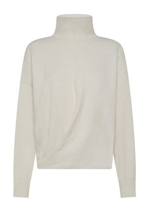 Seventy turtleneck twist-front sweater - White