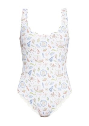 Marysia Palm Springs scallop-edge swimsuit - White