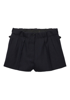 Prada pleated buttoned shorts - Blue