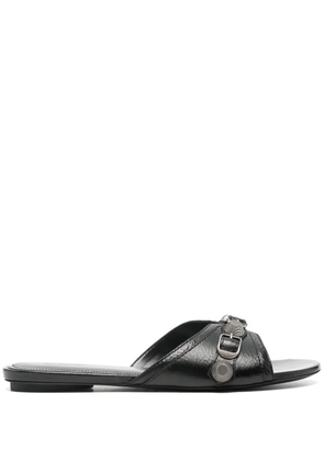 Balenciaga Cagole leather sandals - Black