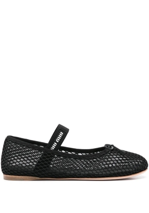 Miu Miu mesh-design ballet flats - Black