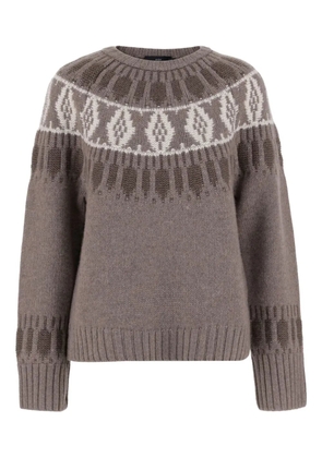 arch4 fairisle crew-neck sweater - Brown