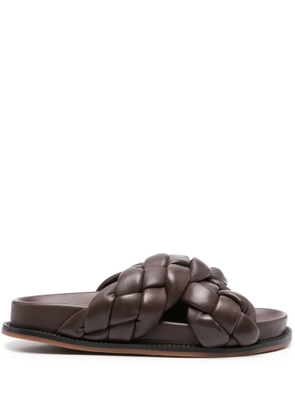 Fabiana Filippi braided leather slides - Brown