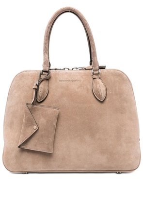 Ermanno Scervino zip-fastening suede tote bag - Neutrals