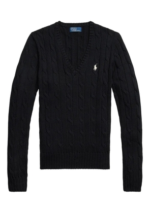 Polo Ralph Lauren cable-knit V-neck sweater - Black