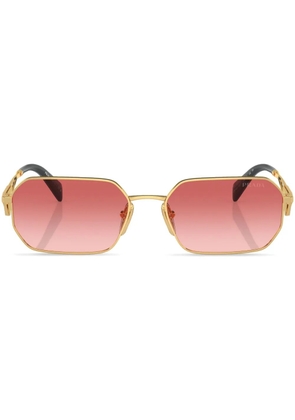 Prada Eyewear triangle-logo rectangular sunglasses - Gold