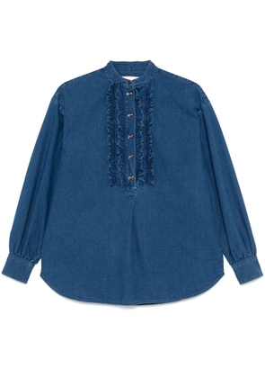 Valentino Garavani ruffled-detail shirt - Blue