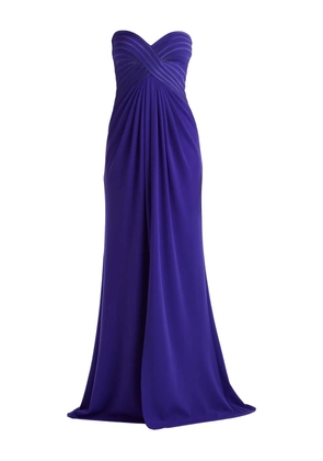 Tadashi Shoji strapless pleated maxi dress - Purple
