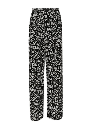 Balenciaga logo-print pajama pants - Black