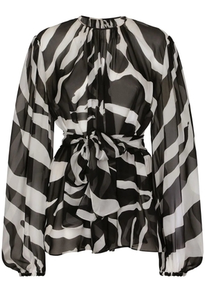 Dolce & Gabbana zebra-print chiffon blouse - Black