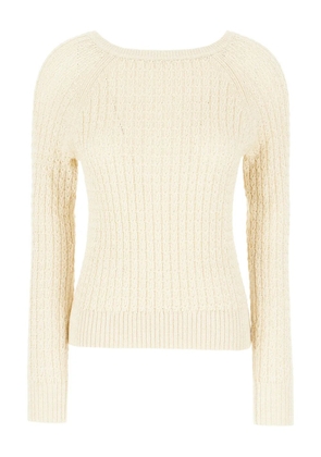 Ballantyne cable-knit raglan-sleeve sweater - White
