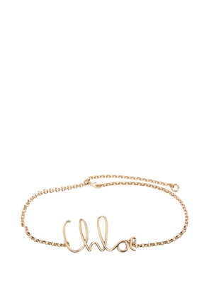 Chloé logo-plaque chain belt - Gold
