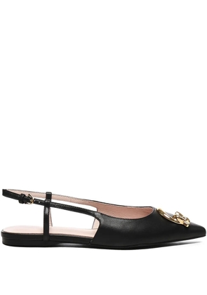 Coccinelle C-me slingback leather ballet flats - Black