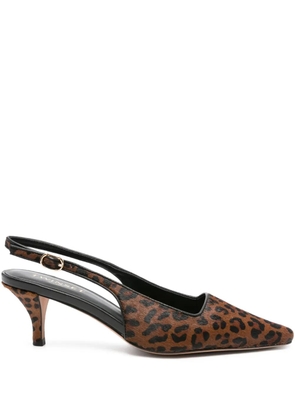 TWINSET 70mm slingback leopard pumps - Brown