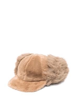 MOLLIOLLI shearling buckle hat - Brown