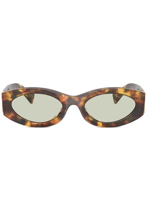 Miu Miu Eyewear logo-lettering sunglasses - Brown